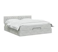 vidaXL Lit Ottoman avec Matelas Gris Clair 160 x 200 cm Velours, Lit Ottomane Moderne, Mobilier Luxe Contemporain, Matelas Mousse Ajustable pour Confort Ultime