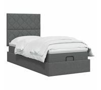 vidaXL Lit Ottoman avec Matelas Gris foncé 90 x 190 cm Tissu