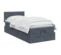 vidaXL Lit Ottoman avec Matelas Gris foncé 90 x 190 cm Velours, Lit Ottomane Moderne, Mobilier Luxe Contemporain, Matelas Mousse Ajustable pour Confort Ultime