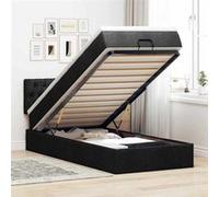 vidaXL Lit ottoman avec matelas noir 100x200 cm tissu 3311520 Noir