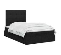 vidaXL Lit Ottoman avec Matelas Noir 120 x 200 cm Tissu