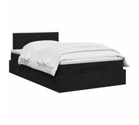 vidaXL Lit Ottoman avec Matelas Noir 120 x 200 cm Tissu, Lit Ottoman Moderne, Rangement Ajustable, Gain de Place, Meuble stylé, Matelas Fonctionnel