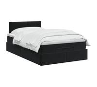 vidaXL Lit Ottoman avec Matelas Noir 120 x 200 cm Velours, Lit Ottomane Moderne, Mobilier Luxe Contemporain, Matelas Mousse Ajustable pour Confort Ultime