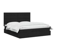 vidaXL Lit Ottoman avec Matelas Noir 140 x 190 cm Tissu