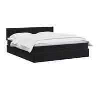 vidaXL Lit ottoman avec matelas Noir 140 x 190 cm Velours