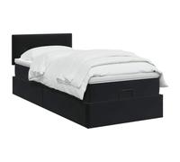 vidaXL Lit Ottoman avec Matelas Noir 90 x 200 cm Velours, Lit Ottomane Moderne, Mobilier Luxe Contemporain, Matelas Mousse Ajustable pour Confort Ultime
