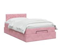 vidaXL Lit Ottoman avec Matelas Rose 120 x 200 cm Velours, Lit Ottomane Moderne, Mobilier Luxe Contemporain, Matelas Mousse Ajustable pour Confort Ultime