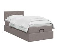 vidaXL Lit Ottoman avec Matelas Taupe 100 x 200 cm Tissu