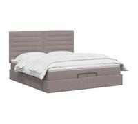 vidaXL Lit Ottoman avec Matelas Taupe 140 x 200 cm Tissu