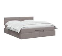 vidaXL Lit Ottoman avec Matelas Taupe 180 x 200 cm Tissu