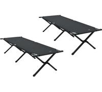 vidaXL Lit pliant pour camping 2 pcs noir 193 x 69 x 45 cm