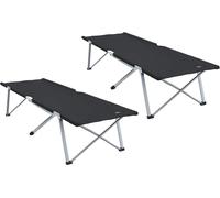 vidaXL : Lit pliant pour camping, 2 pièces, noir, tissu Oxford et acier