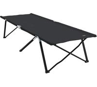 vidaXL Lit pliant pour le camping Noir 206 x 76 x 74 cm