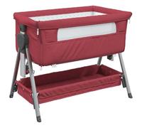 vidaXL Lit pour bébé avec matelas Rouge Tissu de lin
