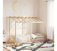 vidaXL Lit pour enfants avec toit 90x190 cm bois massif de pin 847006 Beige G