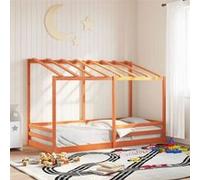 vidaXL Lit pour enfants 847002 sans matelas - pin massif cire marron 90x200 cm