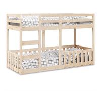 vidaXL Lit superposé 75x190 cm Bois de pin massif Marron