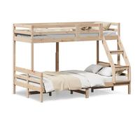vidaXL Lit superposé 80x200/120x200 cm bois de pin massif Marron