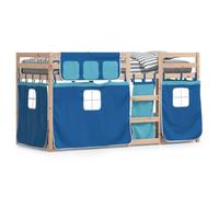 vidaXL Lit superposé avec rideaux bleu 90x190 cm bois pin massif