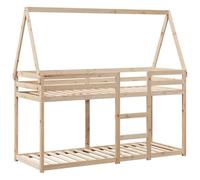 vidaXL Lit superposé avec Toit 75x190 cm Bois de pin Massif, lit, Cadre de lit, lit Mezzanine, Meuble de Chambre, sommier, Cadre de lit superposé