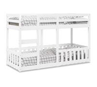vidaXL Lit superposé Blanc 90x190 cm Bois de pin massif 3308593