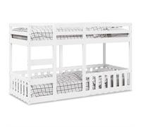 vidaXL Lit superposé Blanc 90x200 cm Bois de pin massif