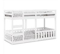 vidaXL Lit superposé Blanc 90x200 cm Bois de pin massif