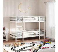 vidaXL Lit superposé 3284219 sans matelas 90x200 cm Bois de pin massif Blanc