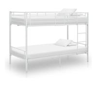vidaXL Lit superposé en métal Blanc 90x200 cm sans matelas
