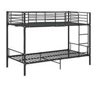 vidaXL Lit Superposé Cadre de Lit pour Enfants Sommier à Lattes Lit Simple Chambre à Coucher Maison Intérieur Noir Métal 90x200 cm