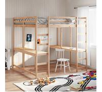 vidaXL Lit superposé 160x200 Bois de pin massif Barrière Sans sommier