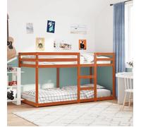 vidaXL Lit superposé mezzanine pour enfant Bois pin massif cire marron 80x200 cm sans matelas