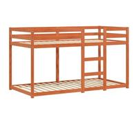 vidaXL Lit Superposé, Lit Mezzanine pour Enfant, Lit Surélevé, Meuble de Chambre à Coucher, Moderne, Cire Marron 90x190 cm Bois de Pin Massif
