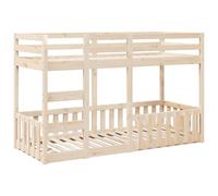 vidaXL Lit superposé, pour enfant, avec protection anti-chute, échelle et sommier à lattes, en bois de pin massif, 90 x 190 cm