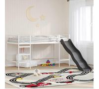 vidaXL Lit superposé pour enfants avec toboggan Blanc et anthracite 42020781