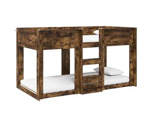 vidaXL Lit Superposé pour Enfants Chêne fumé 90 x 190 cm, Lit pour Enfants Tendance, Cadre superposé rectangulaire, Solution Moderne, Meuble Gain de Place, Double