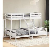 vidaXL Lit superposé sans matelas 80x200/140x200 cm blanc bois massif