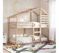 vidaXL Lit superposé avec toit 80x200 cm bois de pin massif Marron
