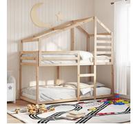 vidaXL Lit superposé avec toit 90x190 cm bois massif de pin Marron