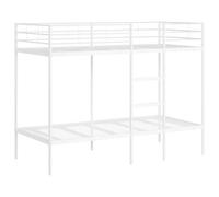 vidaXL Lit superposé sans Matelas Blanc 100x190 cm Acier, Cadre de lit, sommier, Meuble de Chambre, lit Mezzanine, Cadre de lit superposé