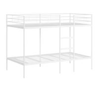 vidaXL Lit superposé sans Matelas Blanc 100x200 cm Acier, Cadre de lit, sommier, Meuble de Chambre, lit Mezzanine, Cadre de lit superposé