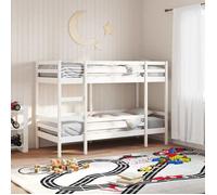 vidaXL Lit superposé 75x190 cm en bois de pin massif blanc – lit mezzanine pour enfants