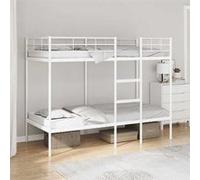 VidaXL Lit superposé sans matelas blanc 90x190 cm acier, cadre de lit, sommier, meuble de chambre, lit mezzanine, cadre de 42000328 Blanc