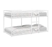 vidaXL Lit superposé sans matelas 90x200 cm blanc acier avec sommier