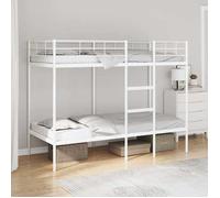 VidaXL Lit superposé sans matelas blanc 90x200 cm acier, cadre de lit, sommier, meuble de chambre, lit mezzanine, cadre de 42000329