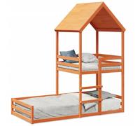 vidaXL Lit superposé sans matelas cire marron 80x200 cm pin massif