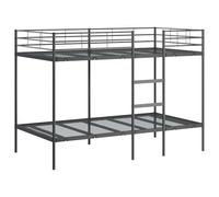 vidaXL Lit superposé sans Matelas Noir 100x200 cm Acier, Cadre de lit, sommier, Meuble de Chambre, lit Mezzanine, Cadre de lit superposé