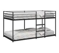 vidaXL Lit superposé sans matelas noir 107x203 cm acier, cadre de lit, sommier, meuble de chambre à coucher, lit mezzanine, 4019880 Noir