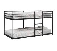 vidaXL Lit superposé sans Matelas Noir 75x190 cm Acier, Cadre de lit, sommier, Meuble de Chambre à Coucher, lit Mezzanine, Cadre de lit superposé