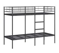 vidaXL Lit superposé sans matelas noir 75x190 cm acier, cadre de lit, sommier, meuble de chambre, lit mezzanine, cadre de 42000319
